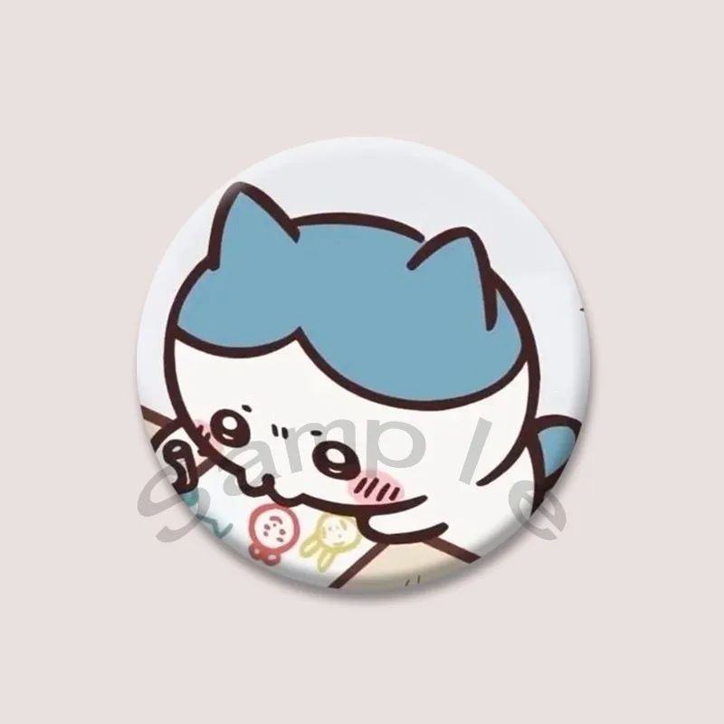 Cute Chiikawa Badge Cartoon Animation Peripheral Lapel Pins Tinplate Round Brooch for Shoulder Bag Accessories Souvenir Gifts image 4