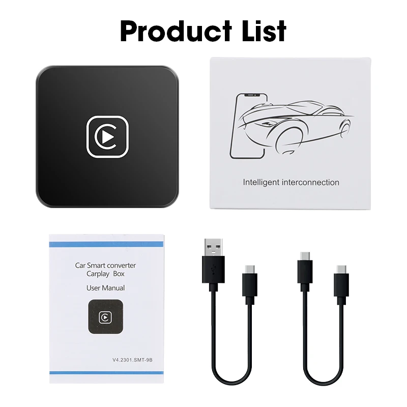 Srnubi-Carplay andoid Dongle التلقائي ، محول سلكي إلى لاسلكي ، صندوق ذكي ، أودي ، تويوتا ، نيسان ، كيا ، فورد ، أوبل ، هيونداي ، 2 في 1 #6