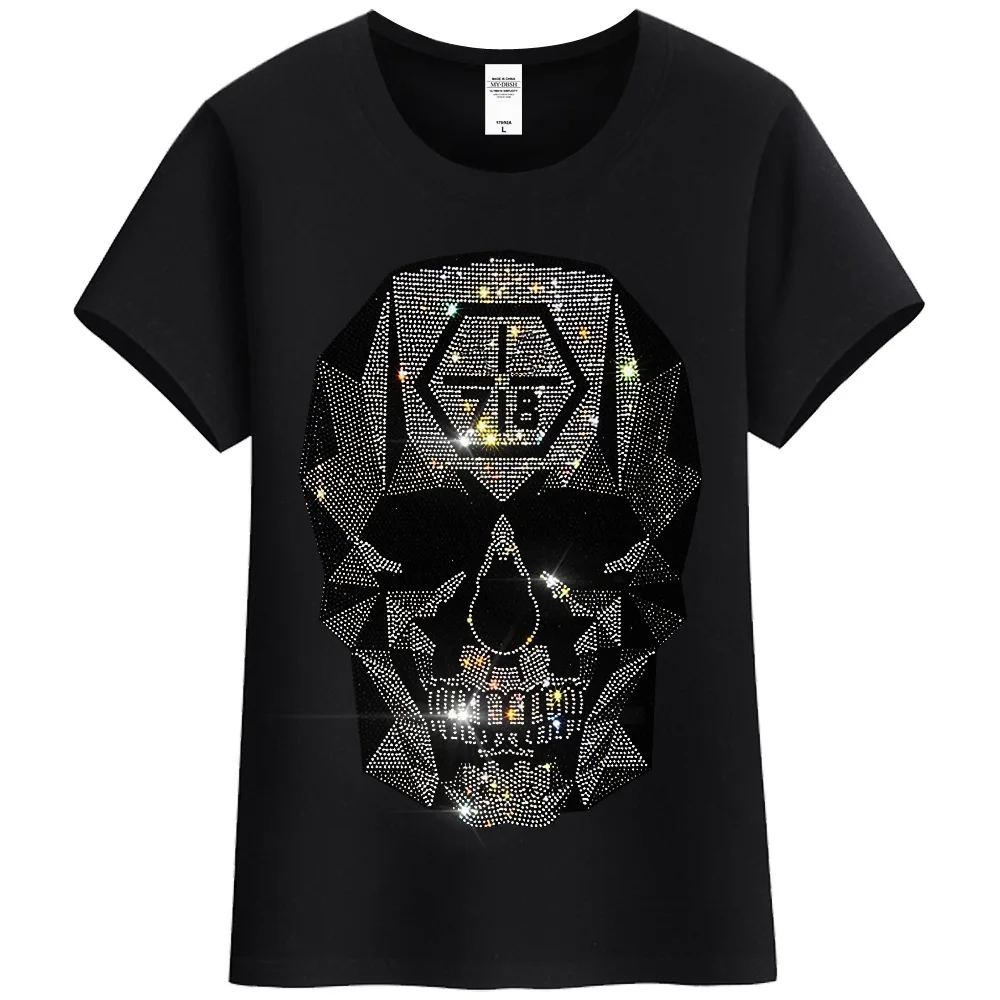 Grunge Stil Schädel Diamant Kurzarm T-shirts Für Männer Frauen Große Größe Baumwolle Casual T-shirt Femal Sommer Rundhals Coole Tops