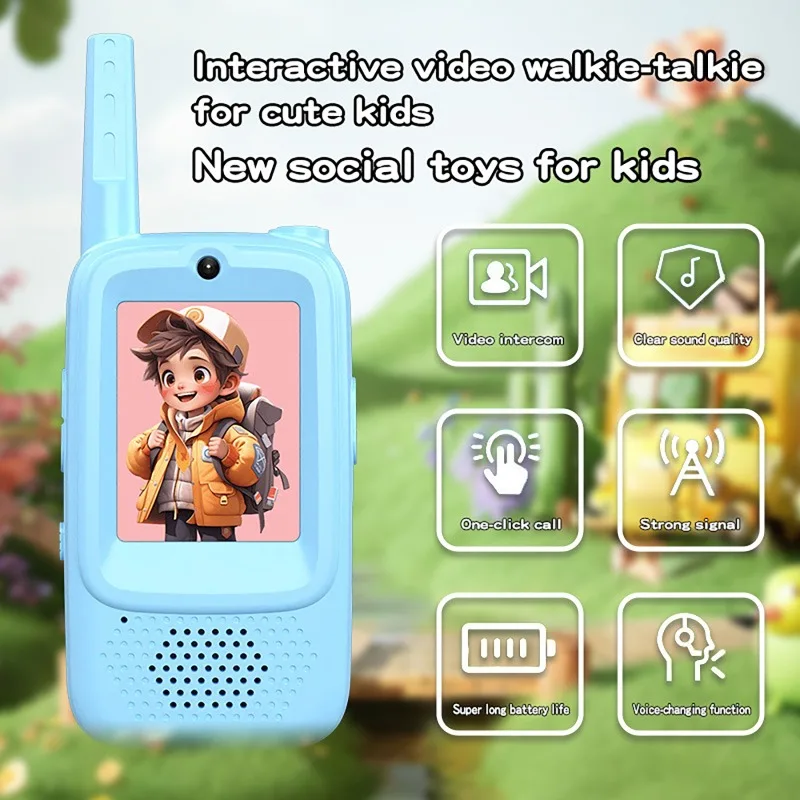 

Children's Video Intercom One-Click Call Rechargeable Voice Fonts 2-inch High-definition Screen Outdoor Wireless Electronic Toy