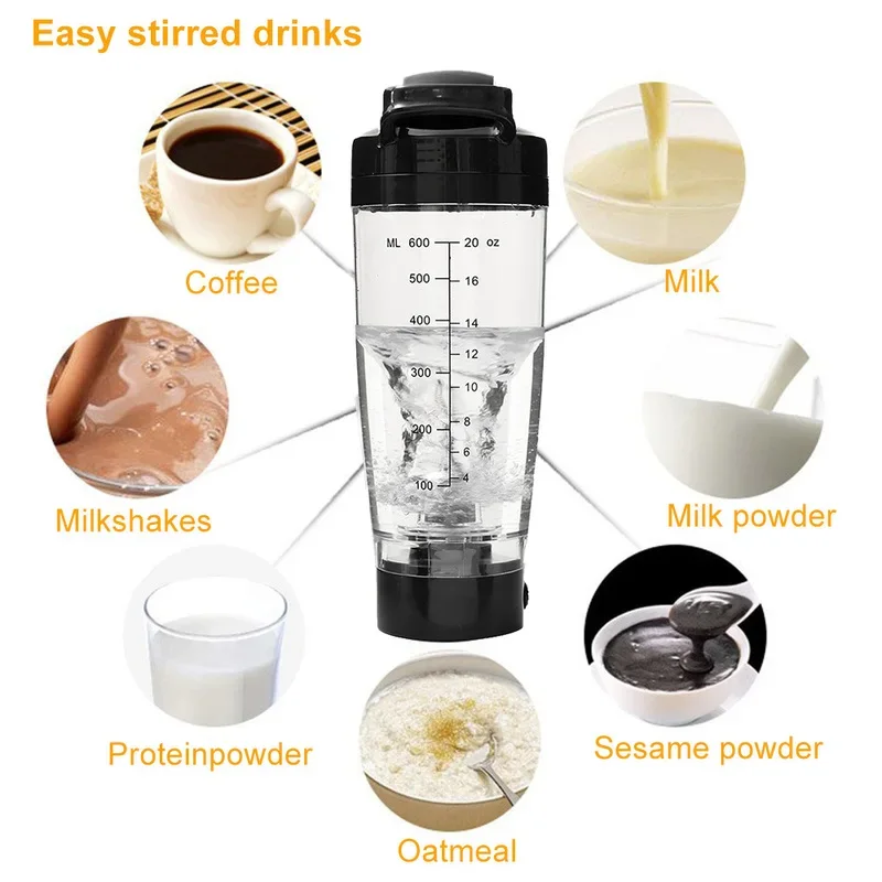 Liquidificador Elétrico De Proteína Shaker, Amigável Totalmente Automático, Garrafa De Mistura De Vortex, Movimento De Cerveja, Eco Leakproof Fitness Cup, 350ml