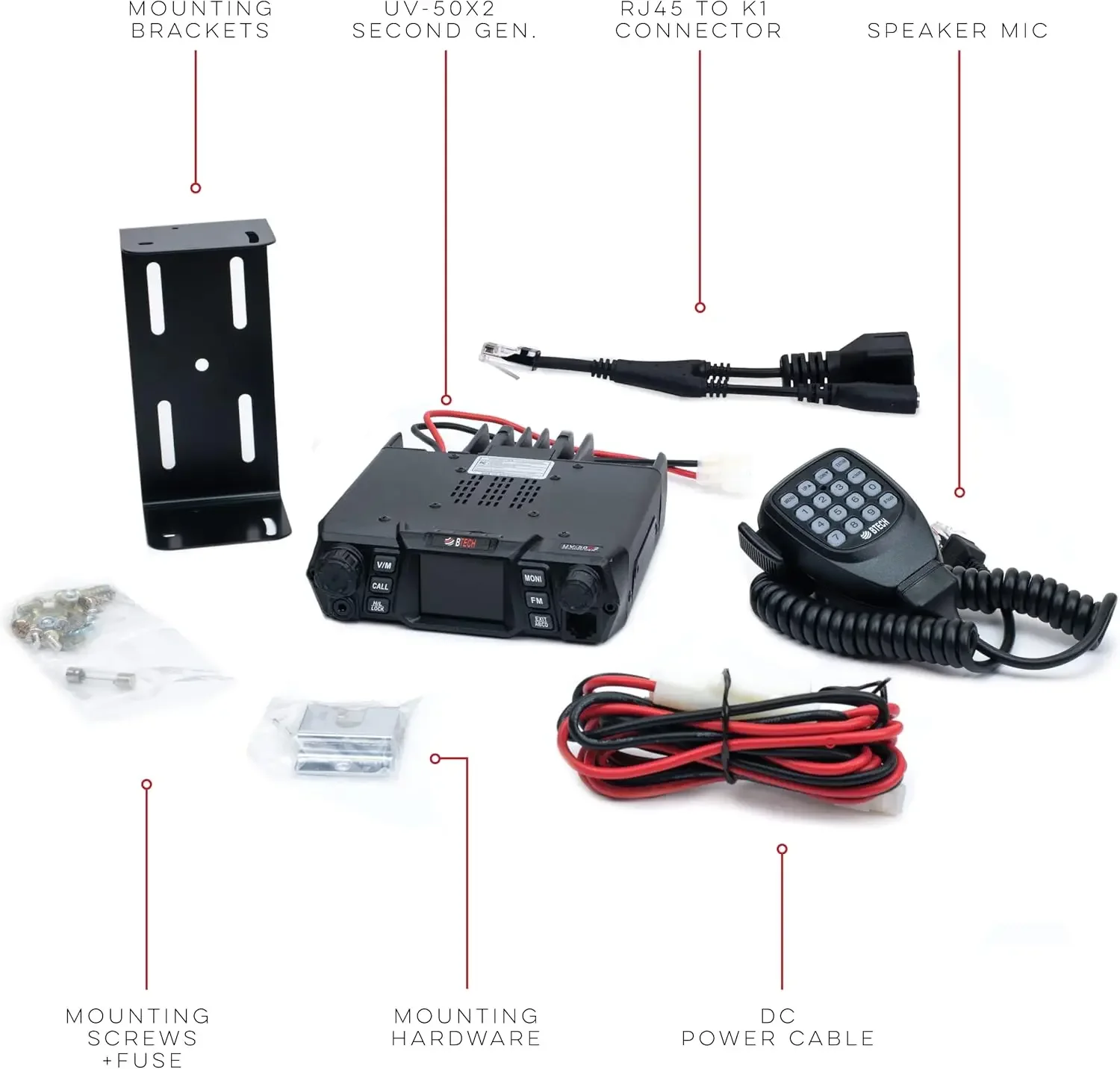 Base móvil de doble banda de 50 vatios, Radio Móvil VHF, UHF Amateur (Ham)