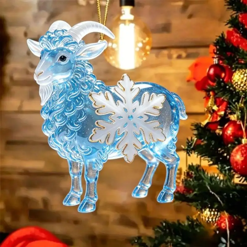 Acrylic Hanging Ornament Crystal Sheep Pendant For Wall Xmas Tree Decorations Party Supplies New Year Gifts