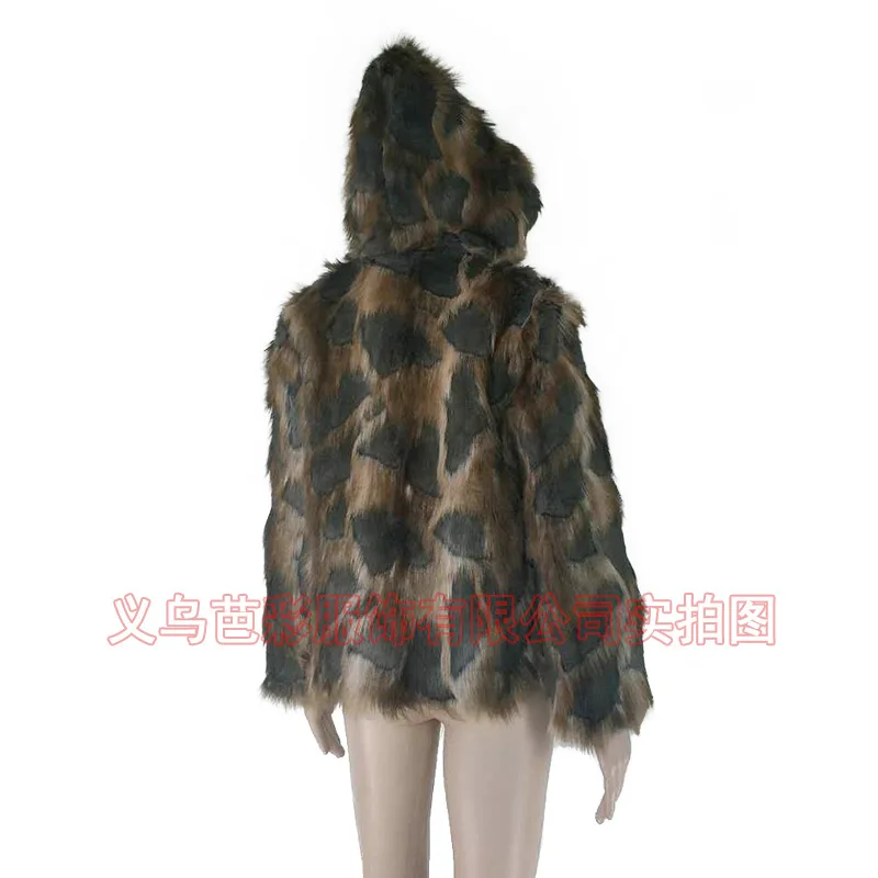 2021 Creative Personalized Fur Jacket Women's, European and American Taiwan Performance Clothing Warm Fur Jacket