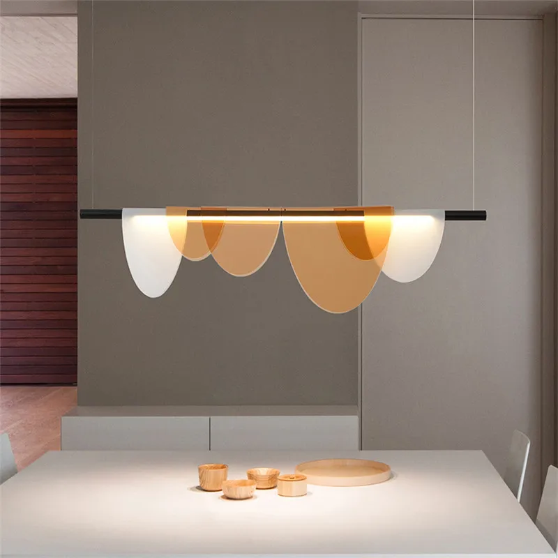 

Post modern chandelier Nordic lustre couleur strip light bar counter replica design lamp decoration dinning room light