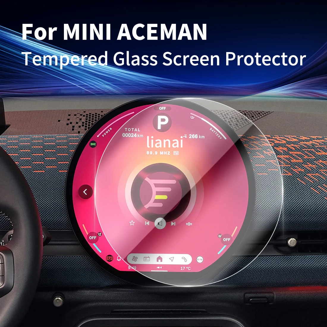 Carplay Display Digital Screen Protector Tempered Glass Protective Navigator Car Stickers Accessories For BMW MINI ACEMAN 2024 C