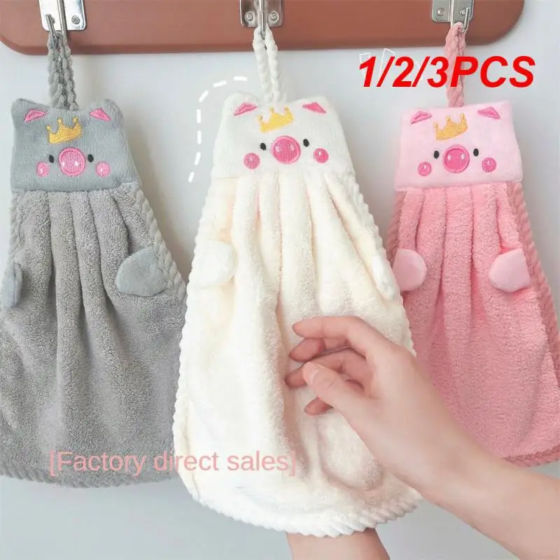 1/2/3PCS Quick Drying Unique And Cute Cartoon Character Design Finely Crafted Little Pig Towel Household Cute Absorbent Towels