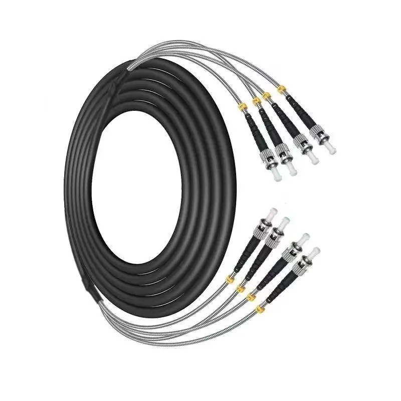 

outdoor patch cord 250m 2/4 cores 7.0mm 2C 4C CPRI LC SC FC APC SM DVI waterproof FTTH jumper optical fiber armored cable 2 core