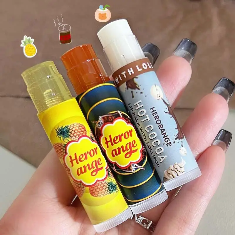 HERORANGE Fruit Lip Balm Moisturizing Clear Lip-Primer Mask Jelly Tinted Lip Stick Lighten Lines Plump Lip Care Makeup Cosmetics