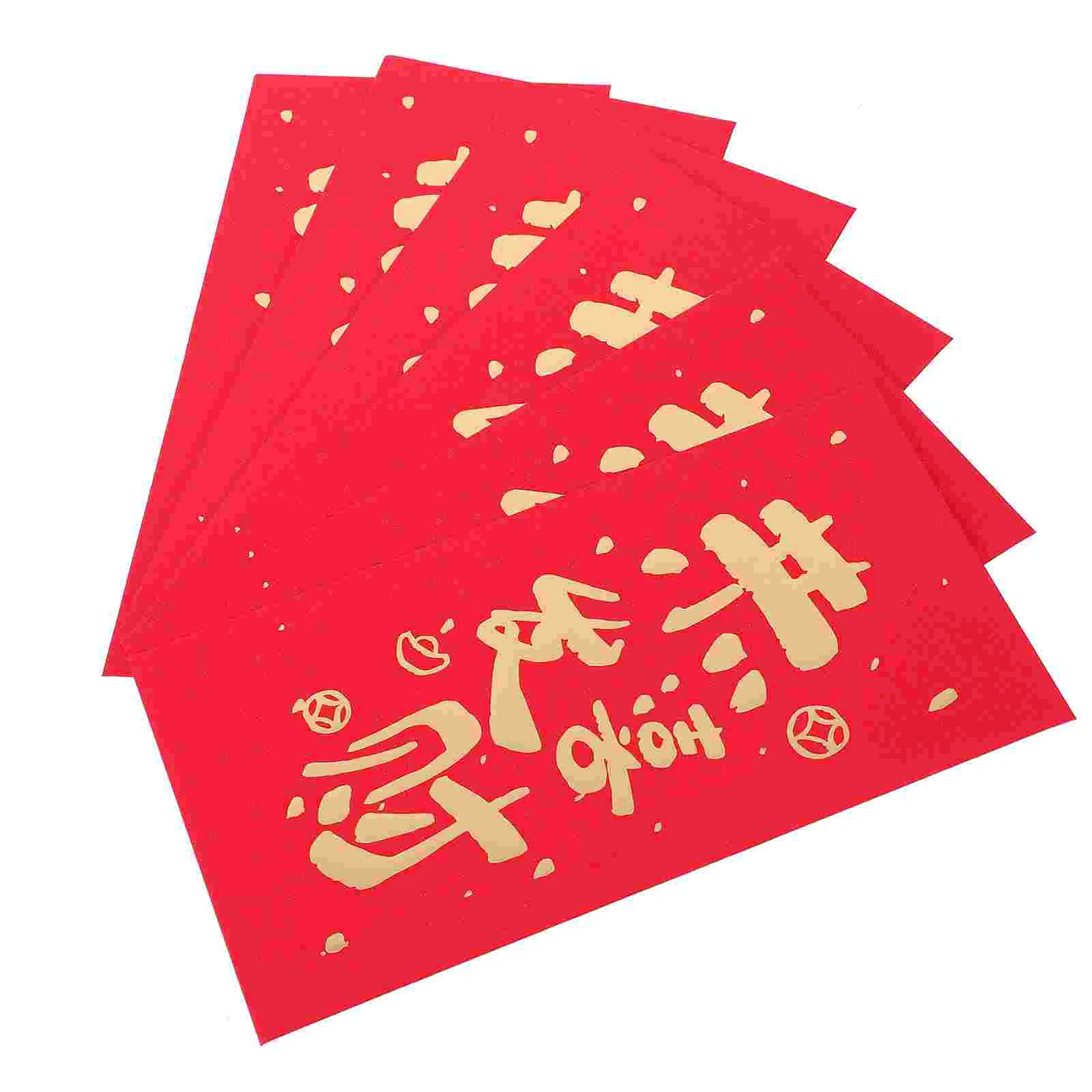 

6 Pcs Red Envelopes Chinese Spring Festival Lunar New Year Traditional Pocket Pockets Zodiac Lucky Money