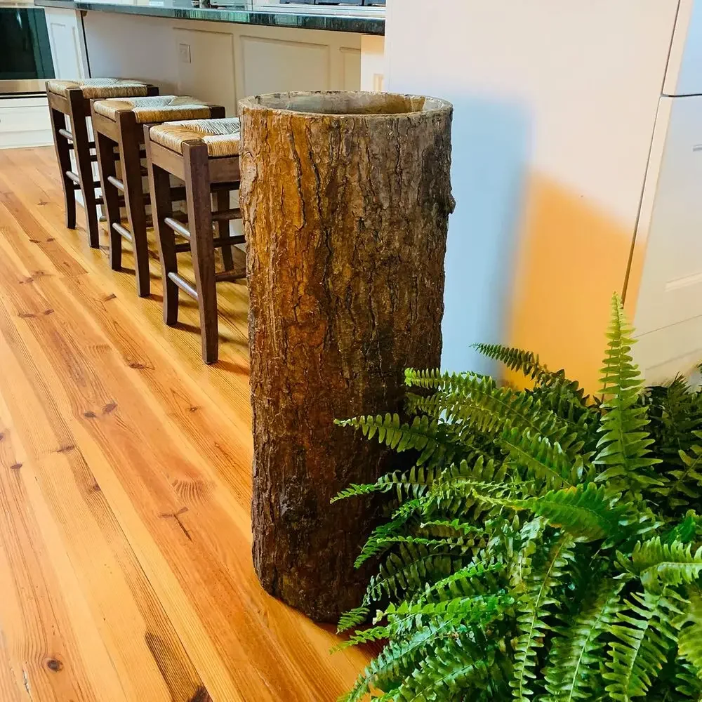 

Rustic Tree Stump-Style Garbage Bin: Authentic Log Design Trash Can