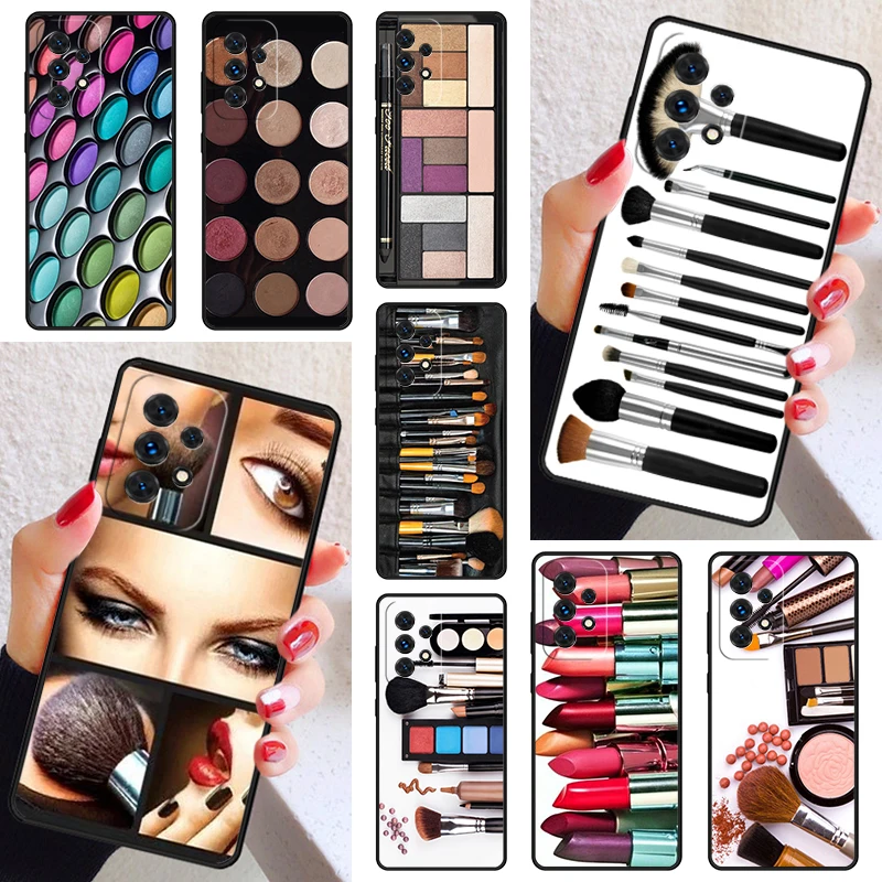 Bright Makeup Set Eye Shadow Phone Case For Samsung Galaxy A52 A72 A73 A20e A21S A50 A70 A11 A12 A42 A31 A40 A51 A71 A32 A80 A91