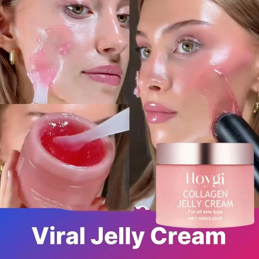 100g ใหม่ Collagen Jelly Cream Hydrolyzed Collagen Soft Moist Jelly Essence รูขุมขนหดตัว Moisturizing Smooth Skin Care ผลิตภัณฑ์