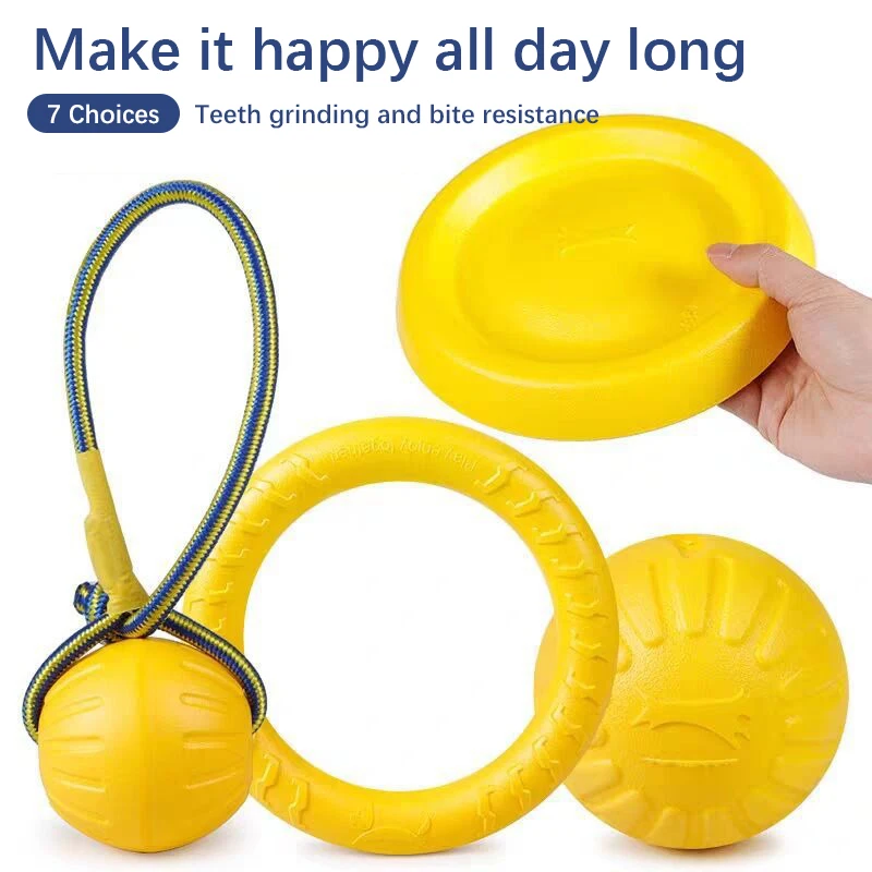 Dog Pet Toy Ball Training Pull Ring Resistant To Biting Grinding Teeth Threading Rope Ball Floating Pet Products Interactive Toy