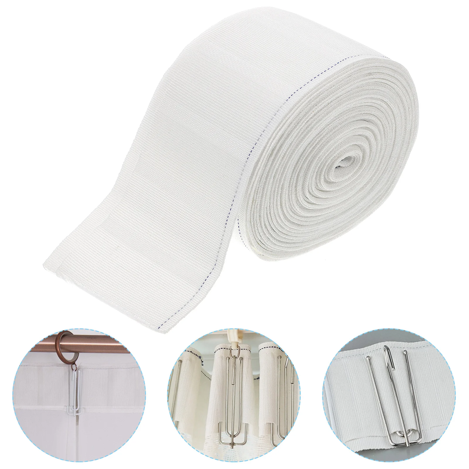 Curtain Tape Door for Curtains Shower Pleated Wrinkle Heading Pinch Cotton Drapery