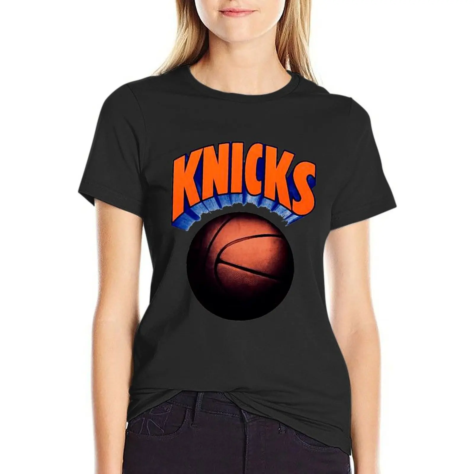 knicks vintage T-Shirt Female clothing korean fashion Women's tee shirt