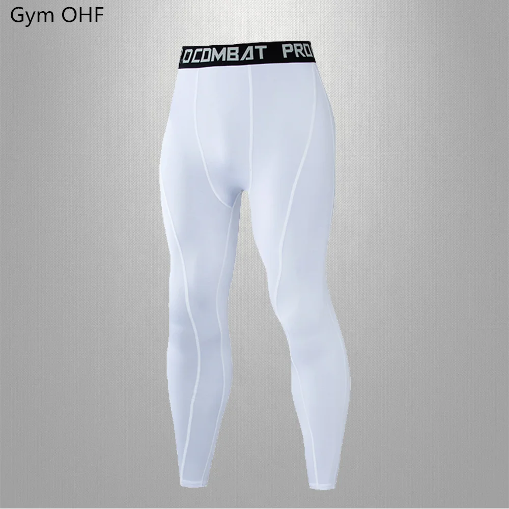 Men\'s Lycra Compression Pants Cycling Running Basketball Soccer Elasticity Sweatpants Fitness Tights Legging Trousers Rash Guard