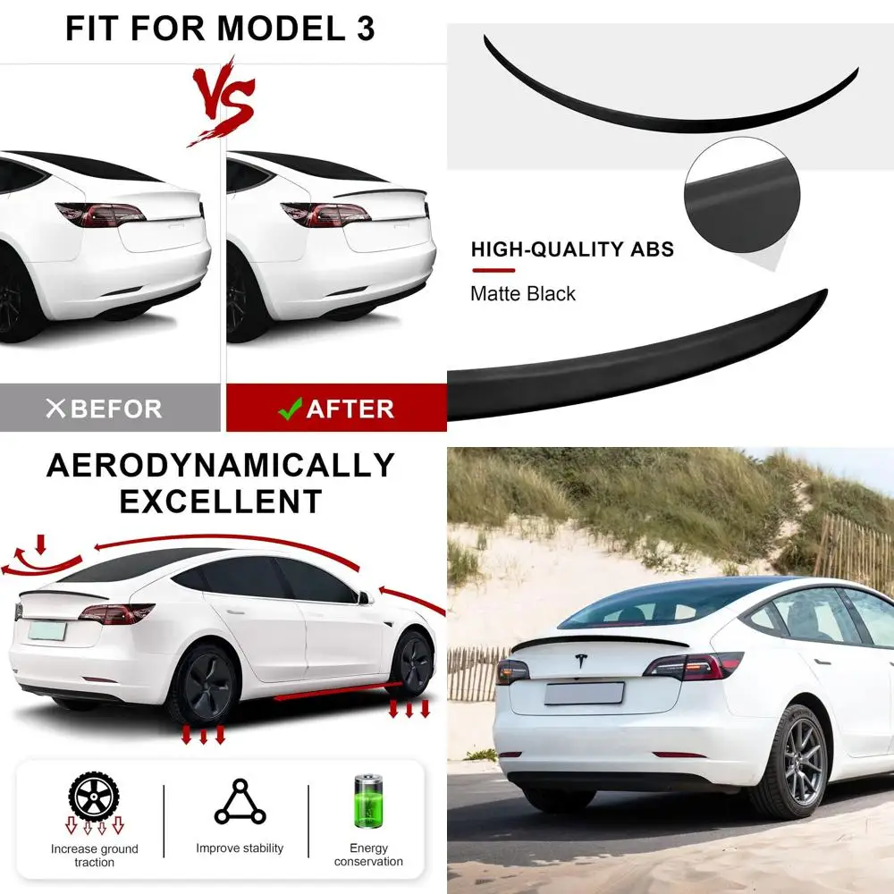 

Спойлер подходит для Tesla Model 3 2017-2023, материал ABS OEM, оригинальный задний спойлер, крыло, задняя губа багажника, матовый черный спортивный внешний вид