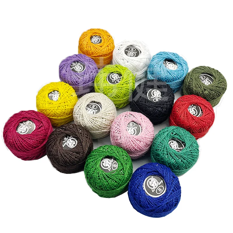 Lace Yarn for Hand Knitting, Cotton Threads for Crocheting, Thin Cords, DIY Sweaters, 50g Ball, 150meters, 8 #