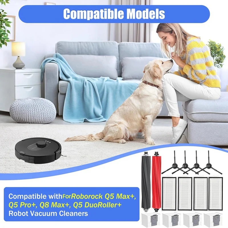 Replacement Parts for Q5 Max+, Q5 DuoRoller+, Q5 Pro+, Q8 Max+ Robot Vacuum Cleaner Accessories Kits