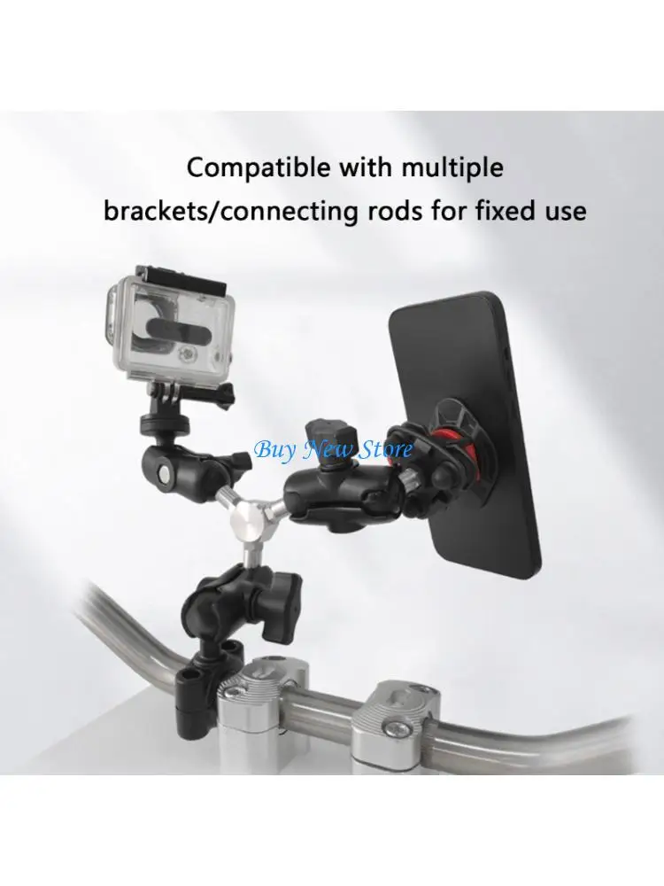 

20CE 1inch 25.4mm Triple Ball Head Adapters Mount Motorcycle Handlebars Base Bolt Bike