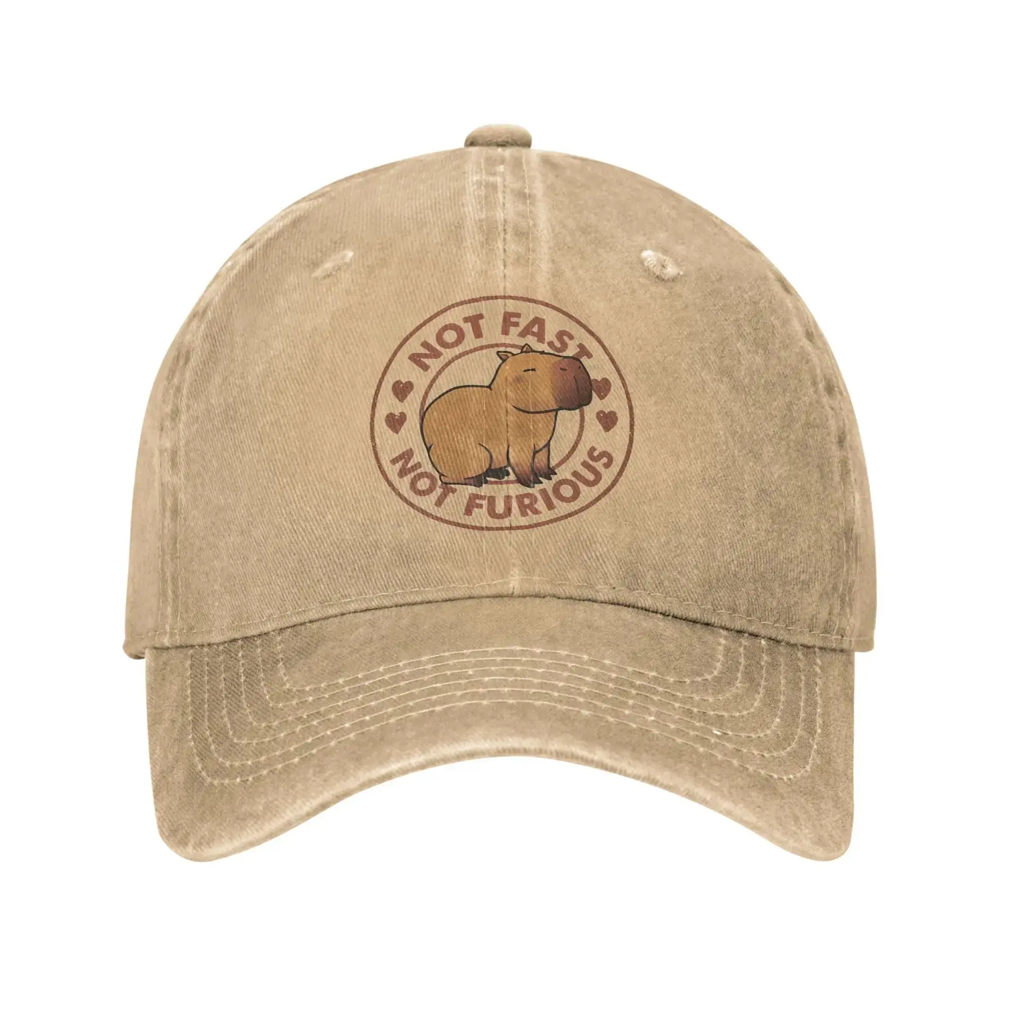 

2026 Not Fast Not Furious Capybara Men Women Baseball Cap Cute Animal Distressed Caps Hat Retro Outdoor Unstructured Soft Snapba