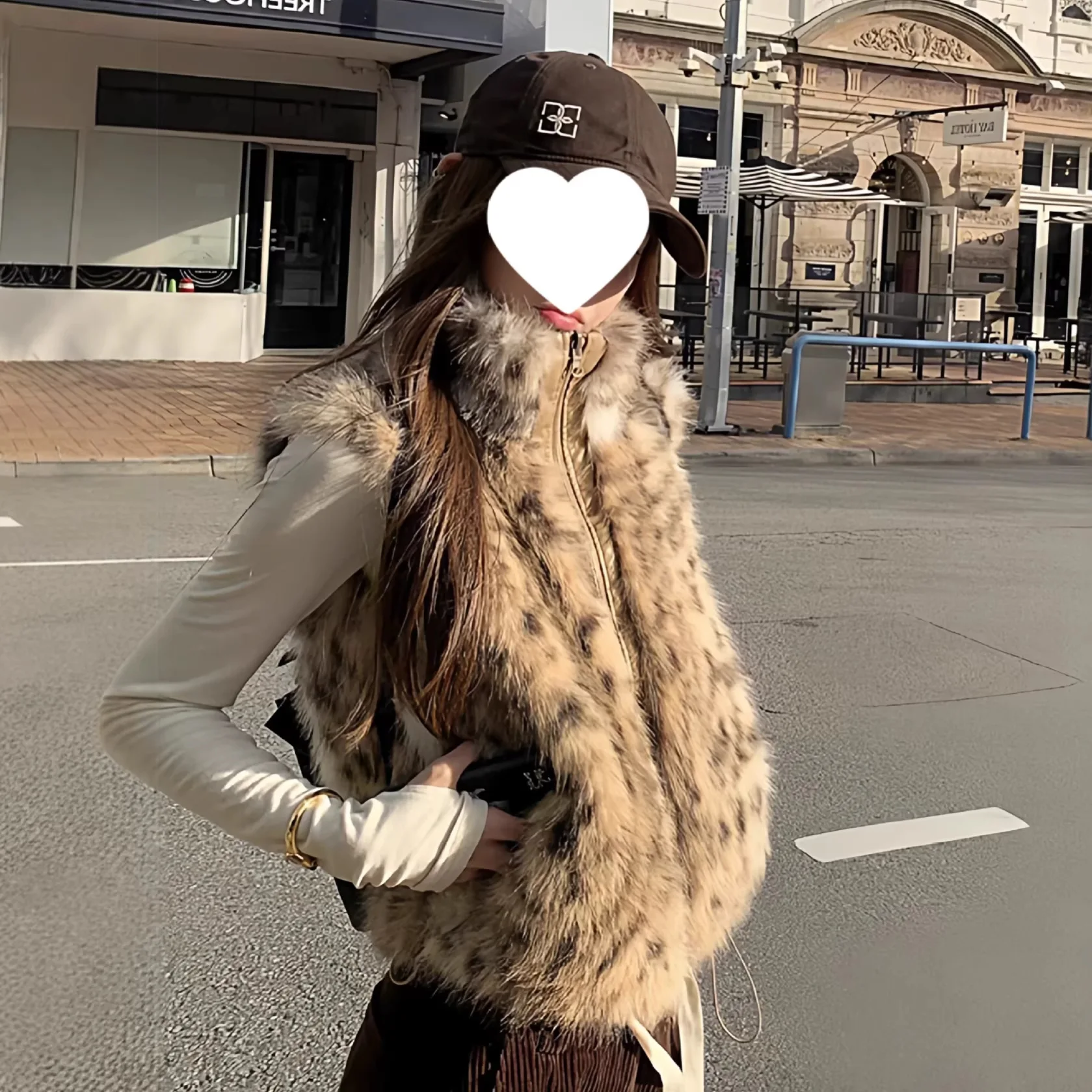 2026 Women Leopard Print Reversible Vest Faux Fur Sleeveless Casual Winter