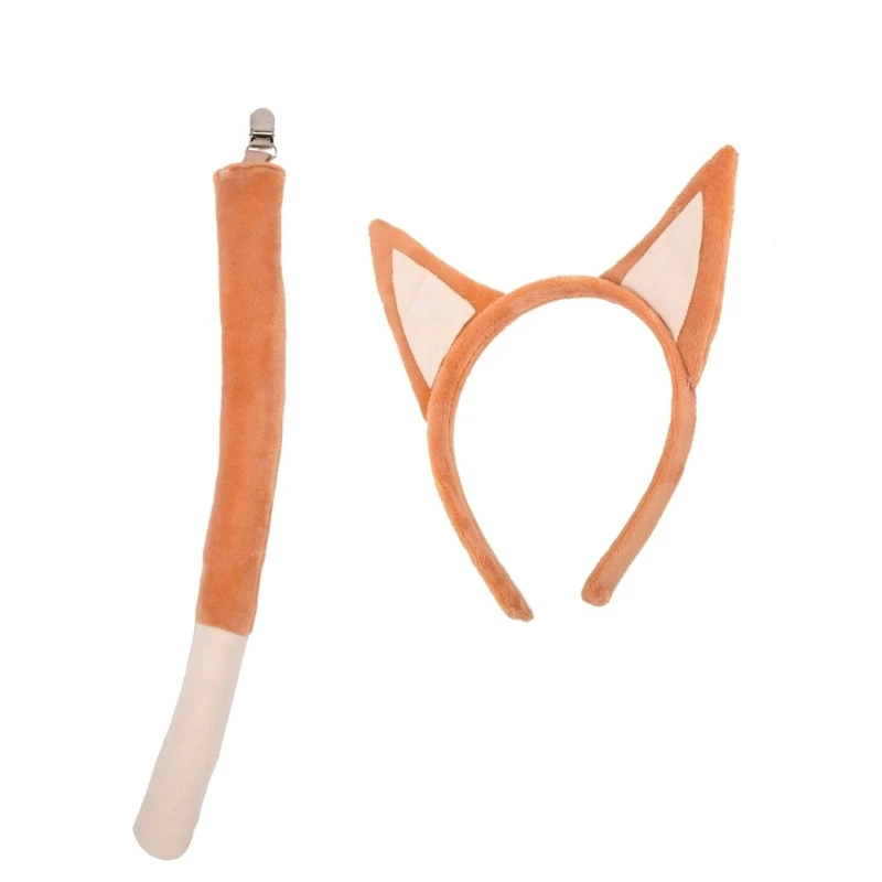 Kids Cartoon Pyppy Dog Ears Hoofddeksels en Pluche Staart Combo Set Ideaal voor Halloween Party Cosplay Kostuum en alledaags