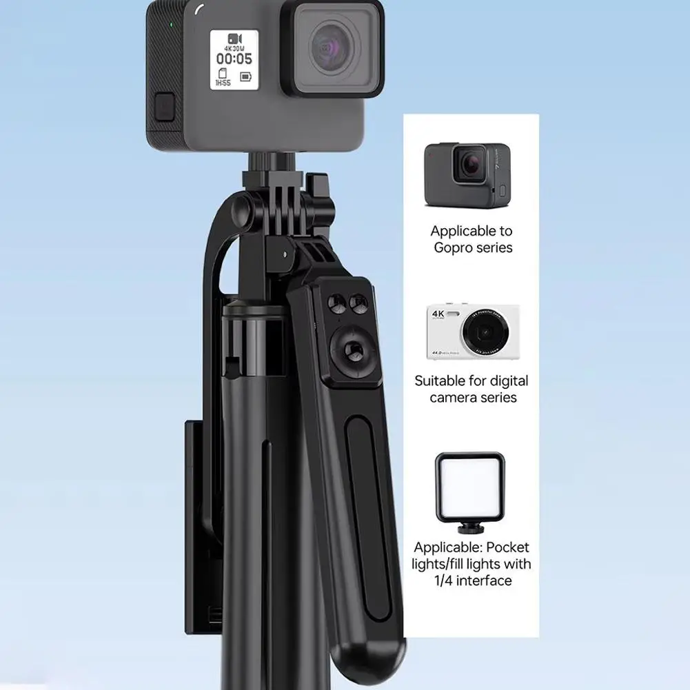 

Mobile Phone Selfie Stick Travel Tripod With Remote Click Stick Bluetooth One Extendable 1.8m Opening Wireless Control Self B8l6