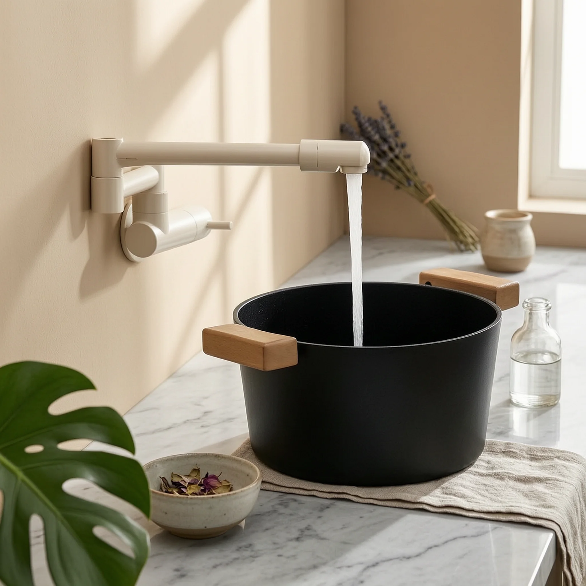 wall-faucet-with-360-degree-swivel-spout-lead-free-light-ivory-folding-fixture-for-bath-or-utility-sink-use