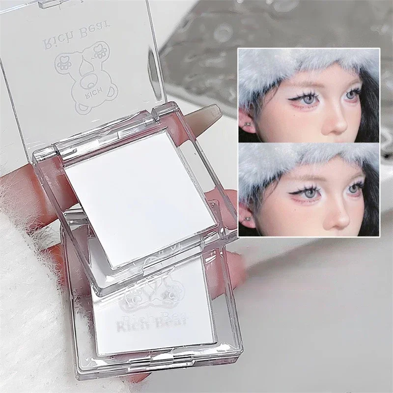 Matte Pure White Face Highlighter Palette Monochrome Pearly Jade Eyeshadow Highlighter Naturally Brightening Contouring Makeup