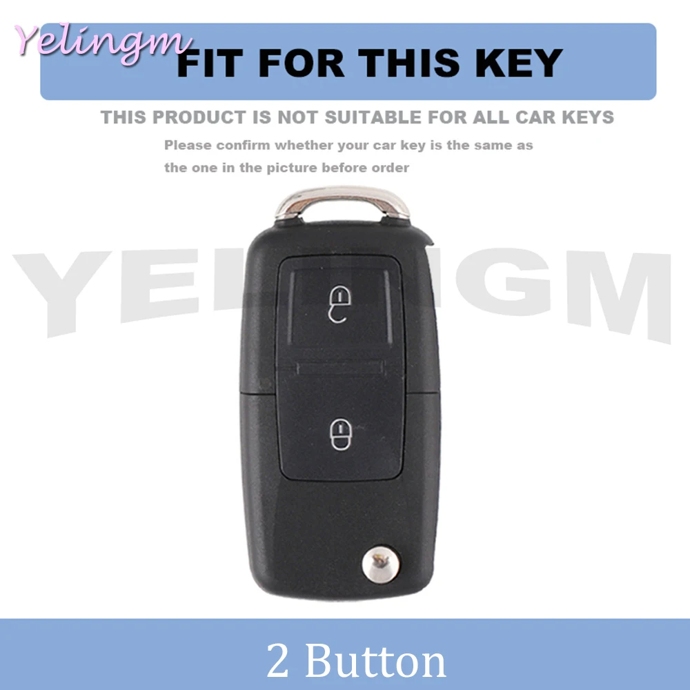 2 Buttons Key Case Cover For VW Passat Golf 4 5 6 Polo T5 Caravelle Touran Skoda Octavia Fabia Seat Toledo Ligier JS 50 Sport