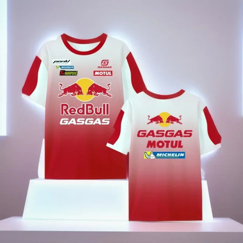 24/25 Latest Popular Personalized GAGA Racing Team Red Bull Team Uniform Summer Adult Children's T-shirt Same Style Quick Drying