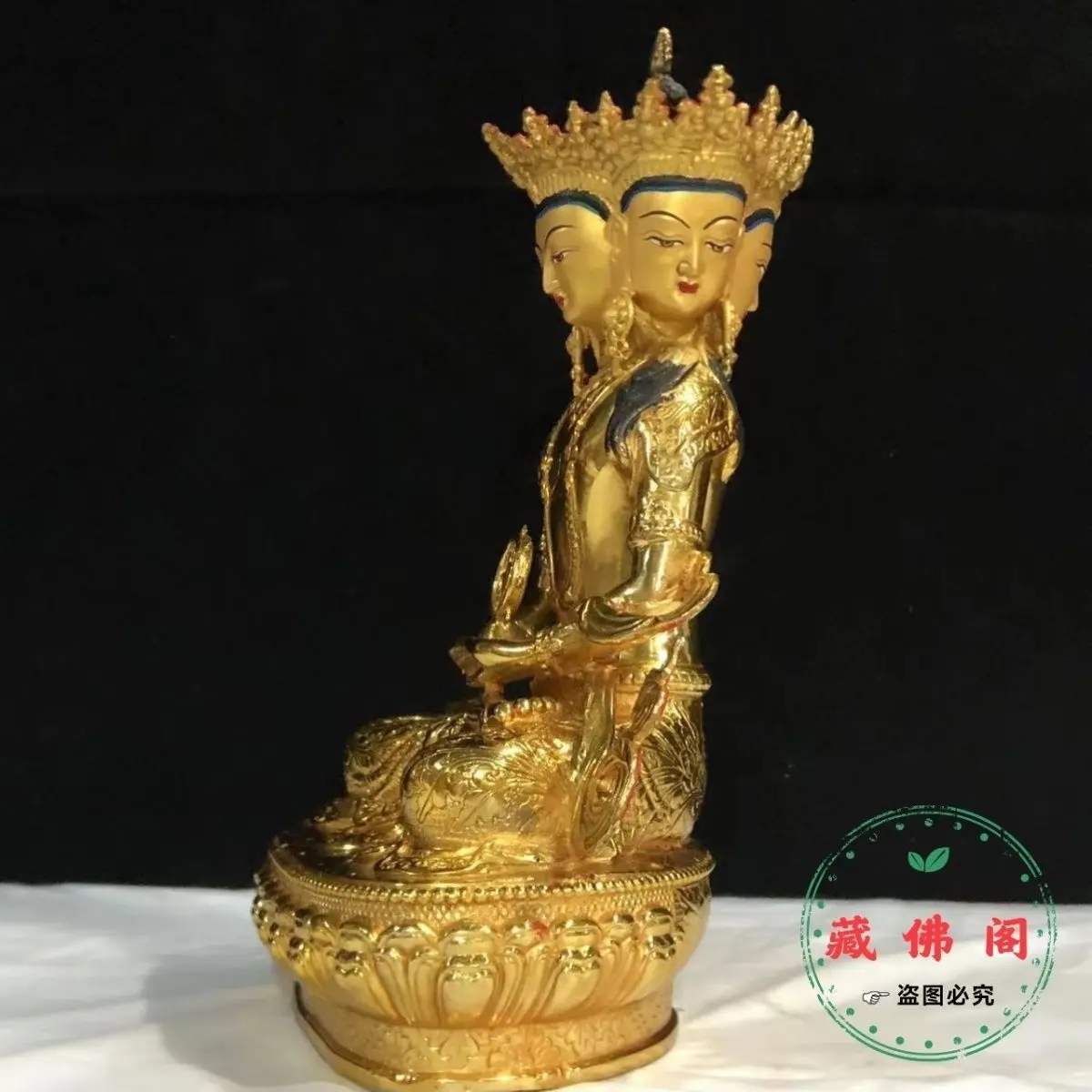 One foot big day, such as pure copper, full gilt Tibetan Buddha statue, living room home furnishings, Buddha statues, home brass