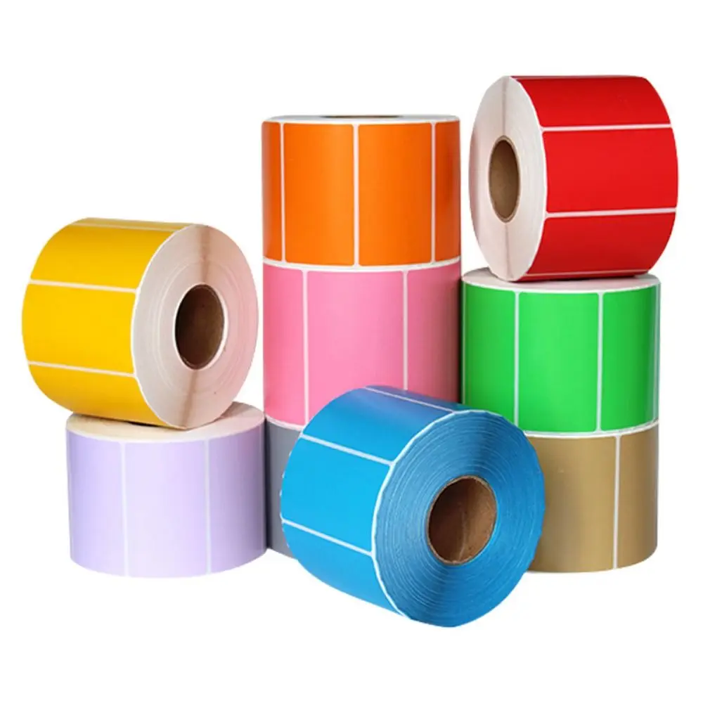 500/800PCS Multicolor Thermal Paper Rectangle Waterproof Self-adhesive Label 40*30mm 40*60mm Oil Proof Label Sticker