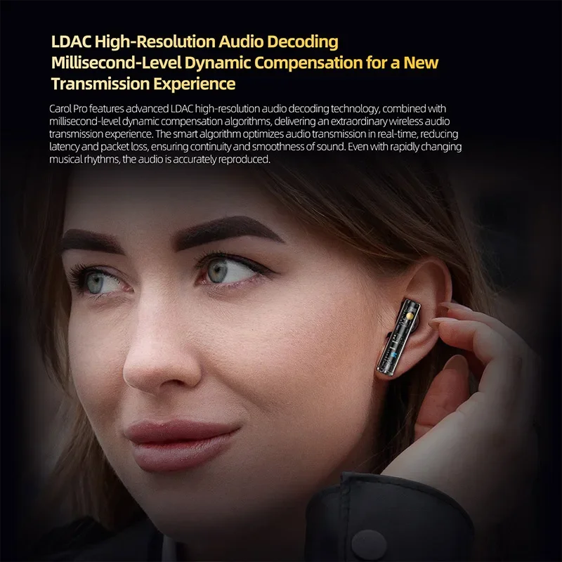 سماعة أذن KZ Carol Pro TWS بلوتوث 5.4 بميكروفون 6 ميكروفون بخاصية إلغاء الضوضاء النشطة، سماعة أذن لاسلكية مقاومة للماء داخل الأذن