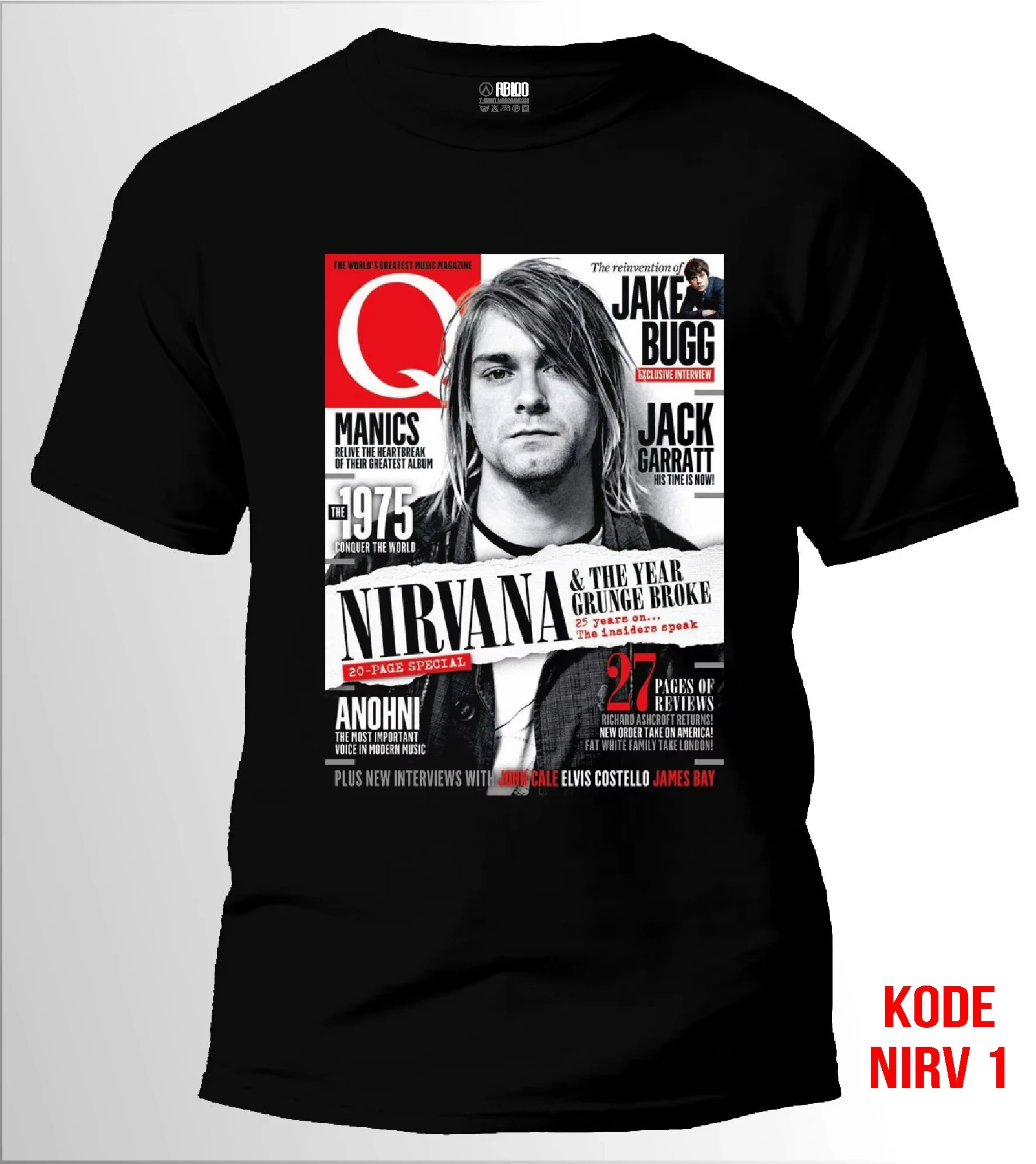 تي شيرت Kaos Band NIRVANA باند ميتال روك كاوس ميوزيك بريميوم ديسترو باكان 24s للبالغين للجنسين كاوس فيروسال #1
