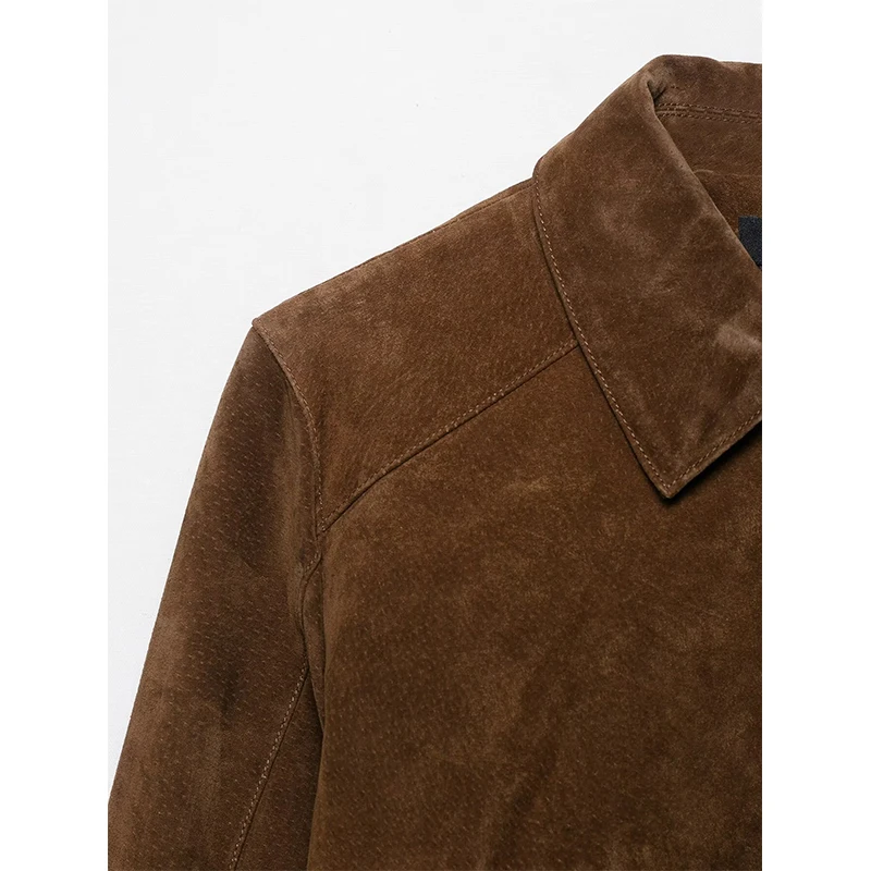 เสื้อโค้ทหนังสไตล์เรโทรทรงหลวมสำหรับผู้หญิง รุ่นใหม่ล่าสุดสำหรับฤดูใบไม้ร่วงและฤดูหนาว ดีไซน์ทันสมัย ขนาดเล็กพิเศษ