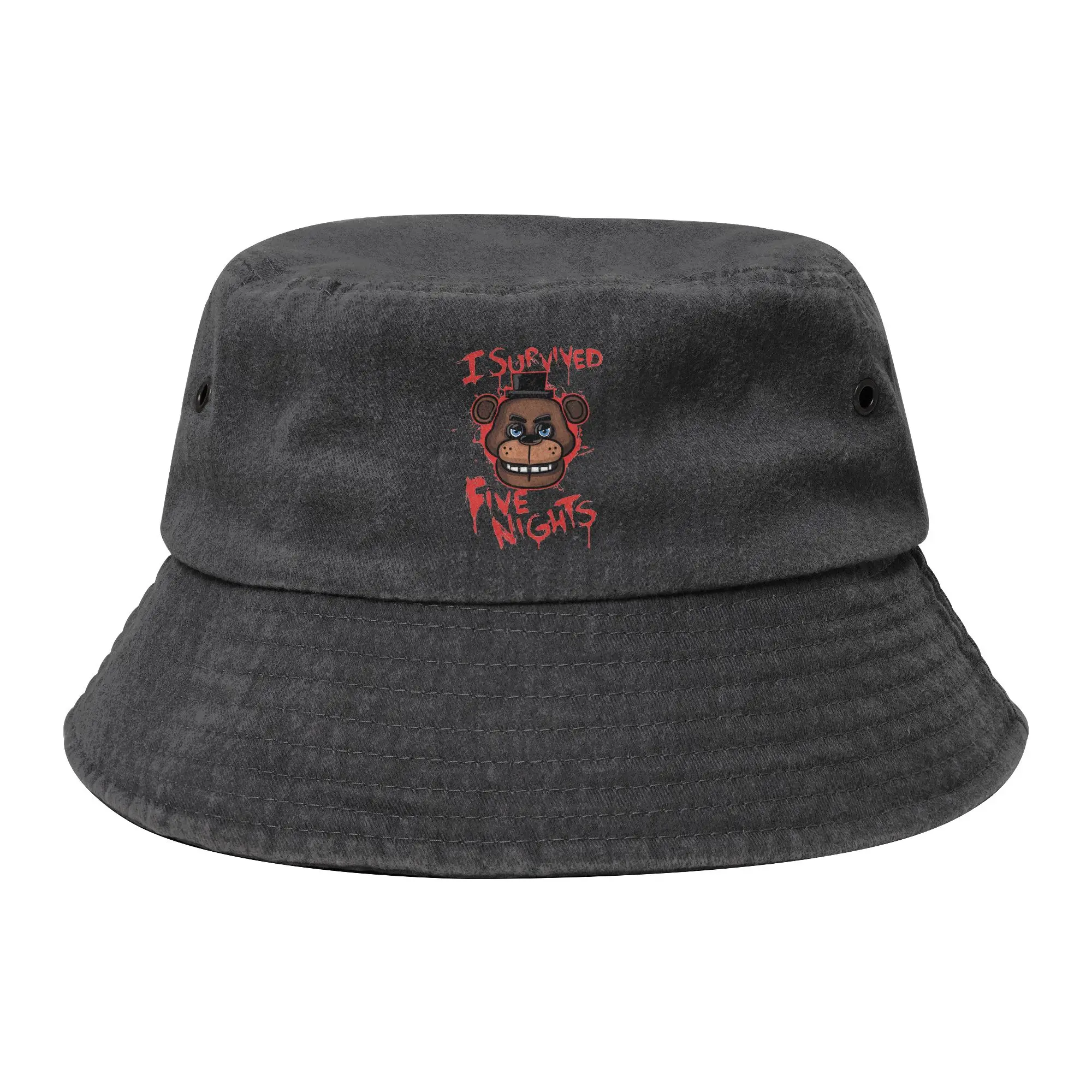 Roxanne Wolf Fnafed Bucket Hats for Men Women Beach Game Distressed Cotton Field Hat UV Protection for Outdoor Fishing Hats
