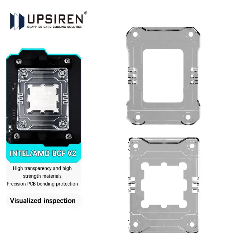 

UPSIREN LGA1700-BCF V2/AM5-ASF V2 CPU Cooler Full Fit Fixer Transparent Bend Correction Anti-Bending Bracket with Fixed Buckle