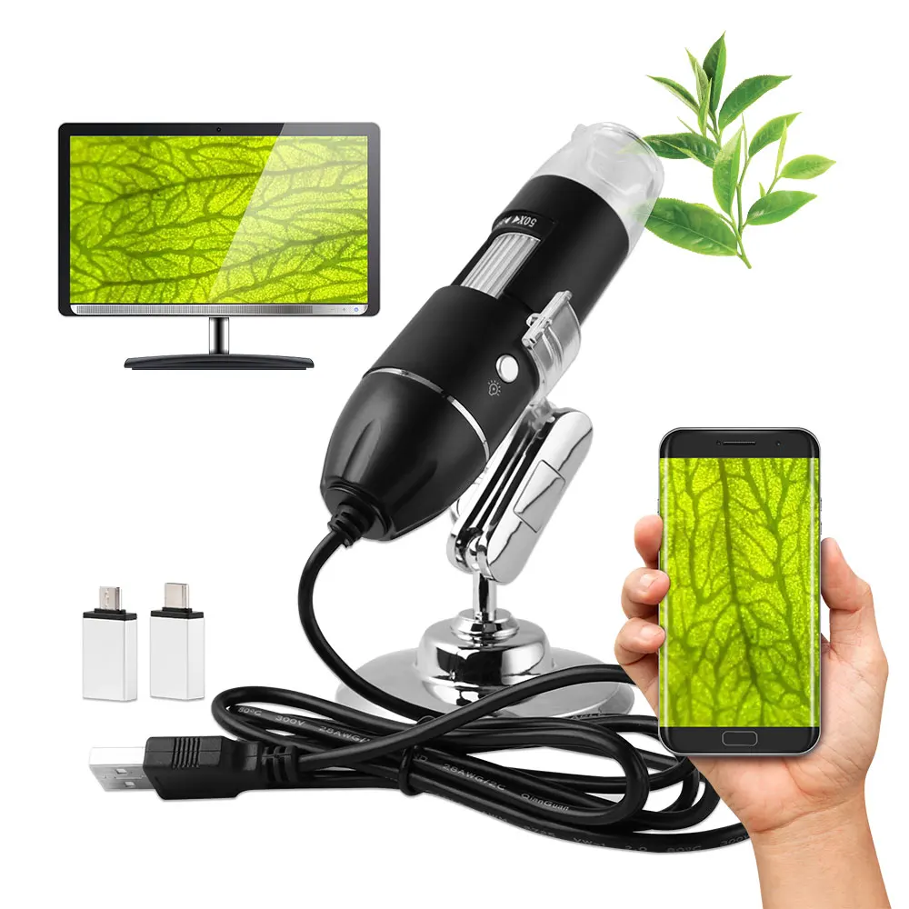 1600X 3 в 1 цифровой микроскоп камера портативный электронный микроскоп для пайки светодиодная лупа Type-C USB зарядная лупа