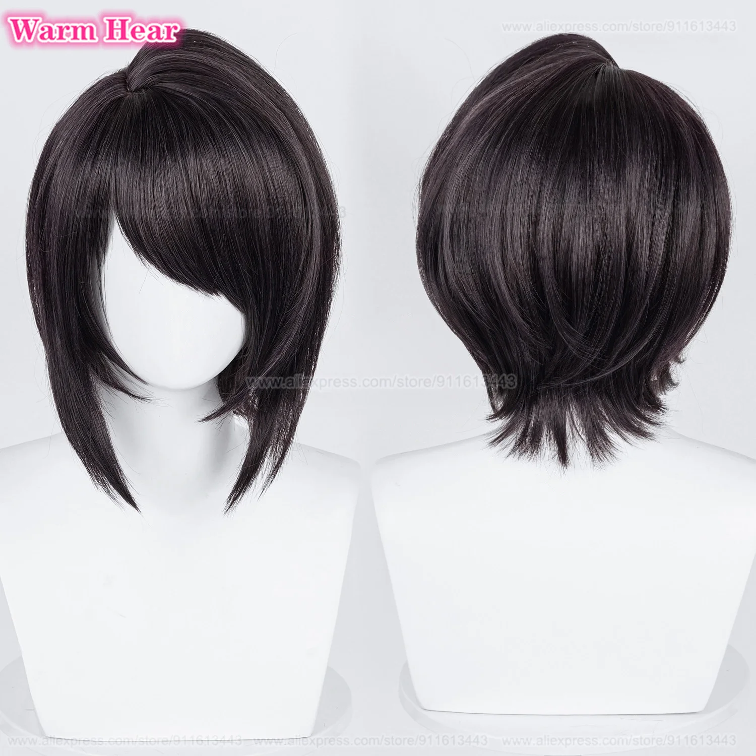 High Quality Rain Ame Synthetic Cosplay Wig 45cm Black Ame-chan Anime Wigs Heat Resistant Hair OMG Kawaii Angel-chan KAngel Wigs