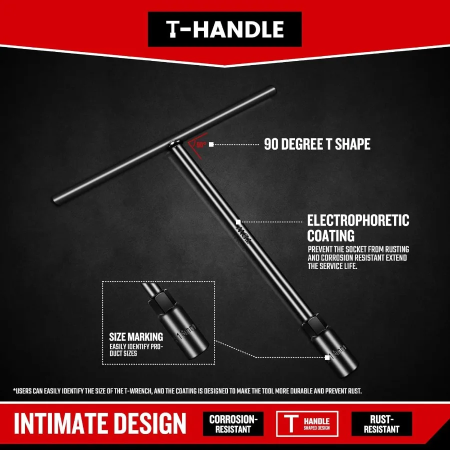مجموعة مقابس مفتاح الربط المصنوعة من فولاذ CrV للأحجام المترية 6 مم إلى 14 مم مع تصميم طويل المدى مثالي للدراجات النارية والدراجة الترابية أ