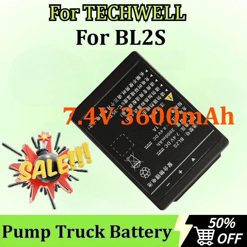 

High-Capacity Pump Truck Battery for TECHWELL BL2S Newly upgraded 7.4V 3600mAh