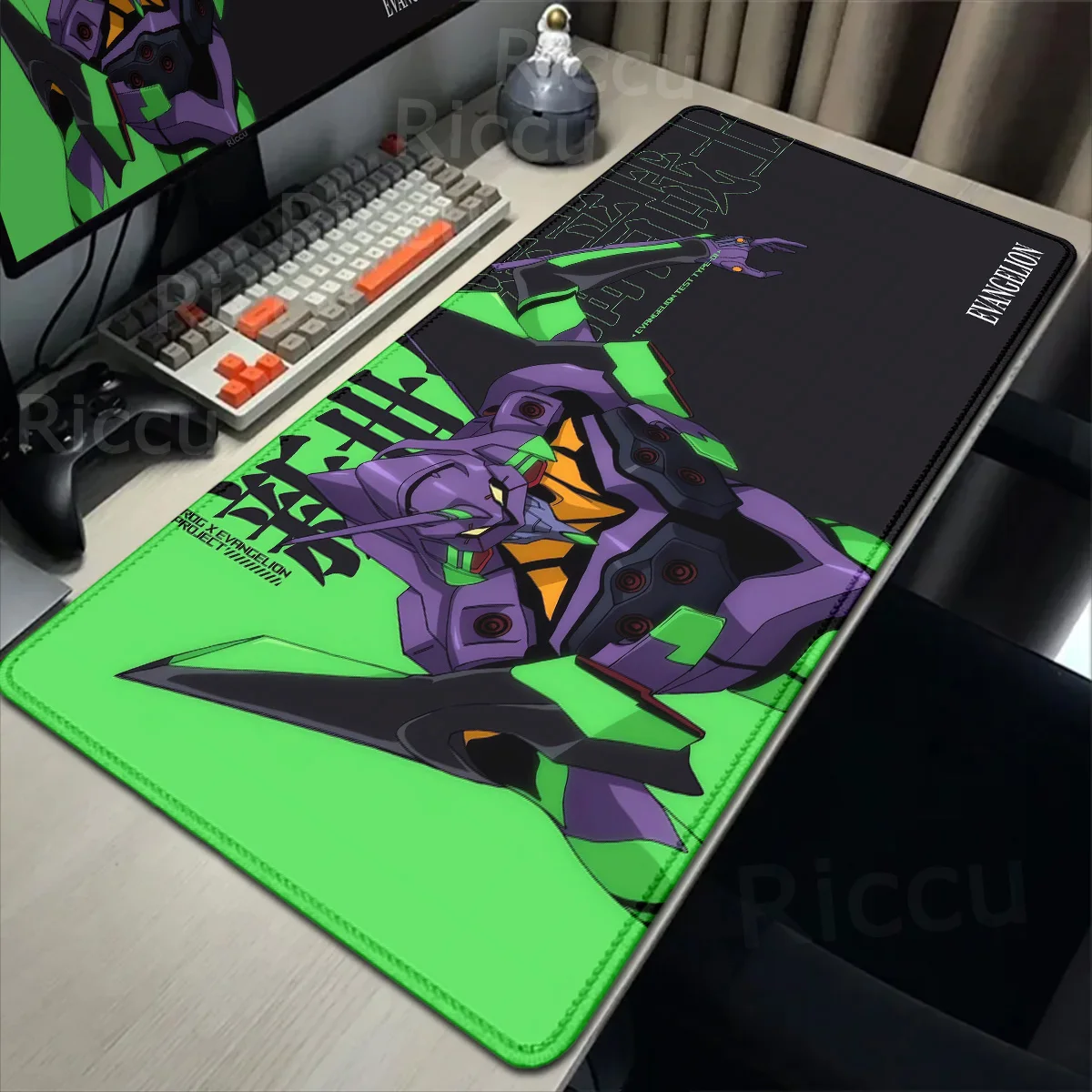 E-Evangelion Grande Computador Mouse Pad, Deskmat Antiderrapante, Tapete De Borracha Gaming, Mousepad, Teclado, Acessórios de Escritório, XXL