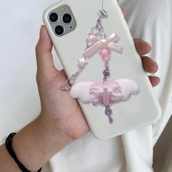 Pink Wing Phone Pendant Stylish Acrylic Cellphone Chain Cord Unique Gift Suitable for Various Occasion