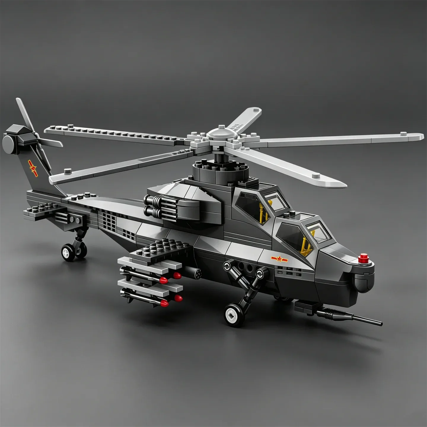 New Military Series AH-64 helicopter gunships fighter puzzle small particle building block assembly model Apache Aircraft series