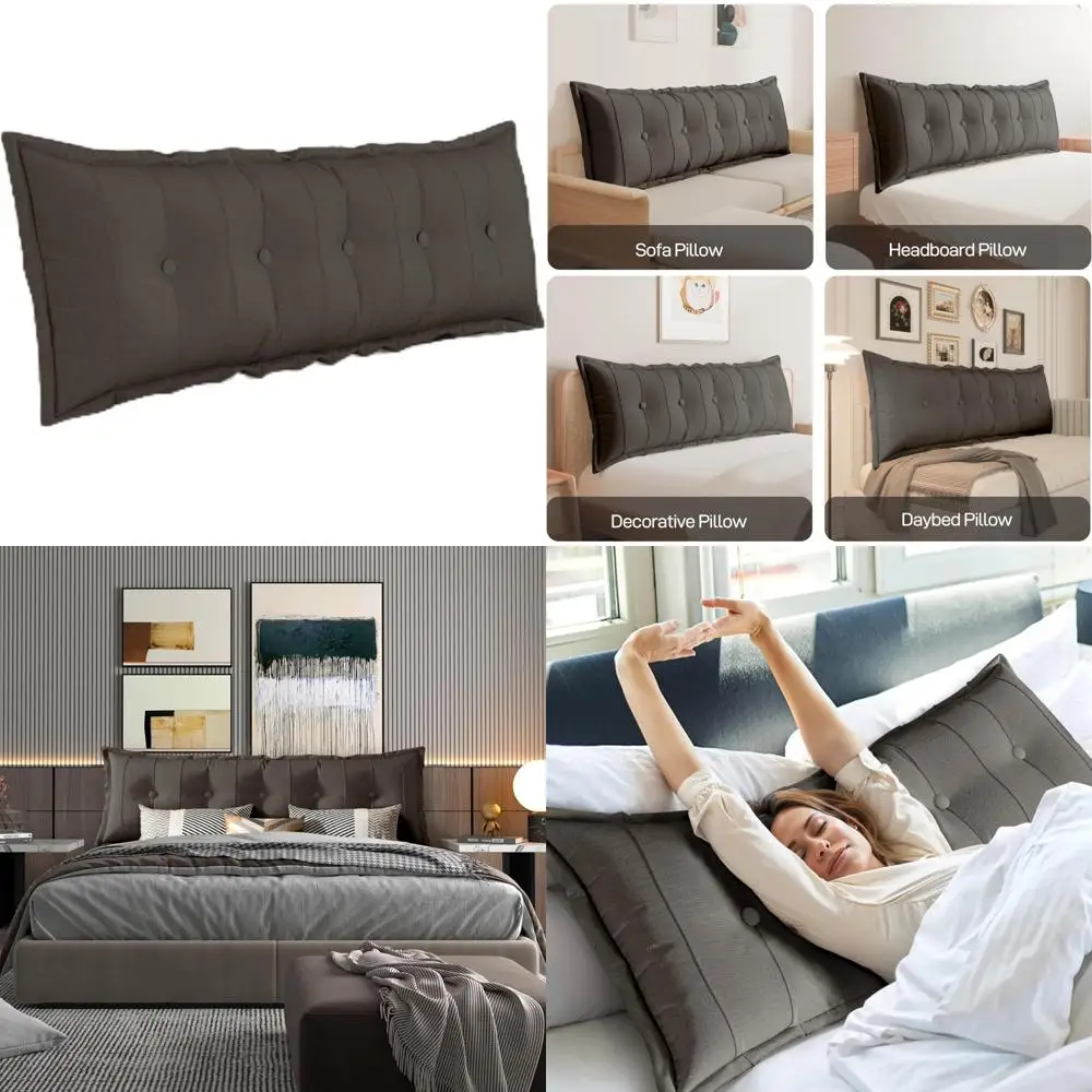 

Rectangular Queen Headboard Pillow with Bolster for Bed Back Support and Comfortable Sitting Daybed Pillows