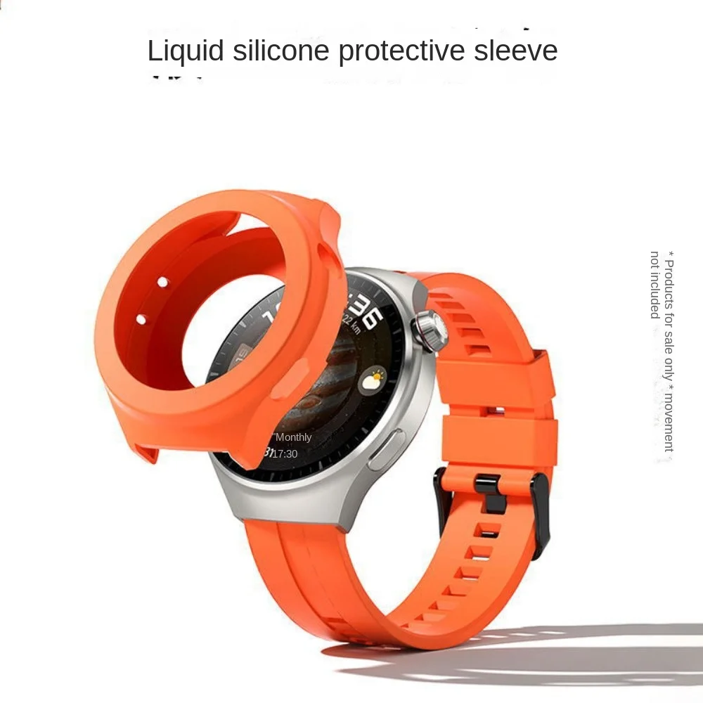 Capa protetora de silicone para prevenção de quedas, capa protetora macia colorida à prova de choque e resistente a arranhões para Huawei Watch 4 Pro