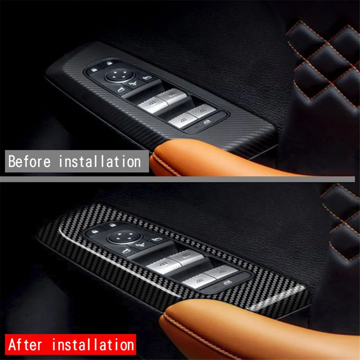 4 pezzi nero Car Door Window Lift Button Panel Cover pannelli per porte interne Trim per Mitsubishi Outlander 2022 +